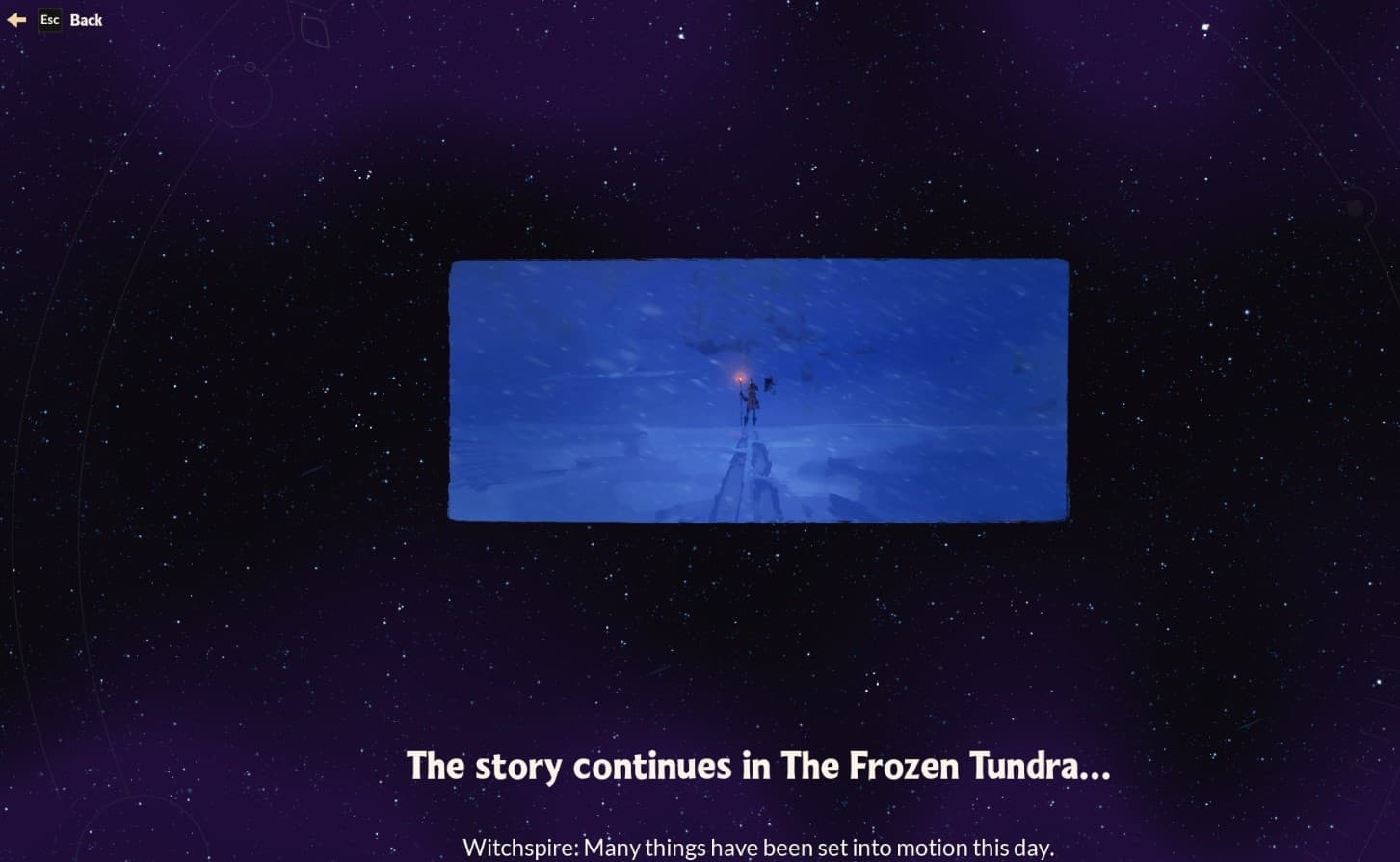 Witchspire Early Access ending — The Frozen Tundra in-game screenshot