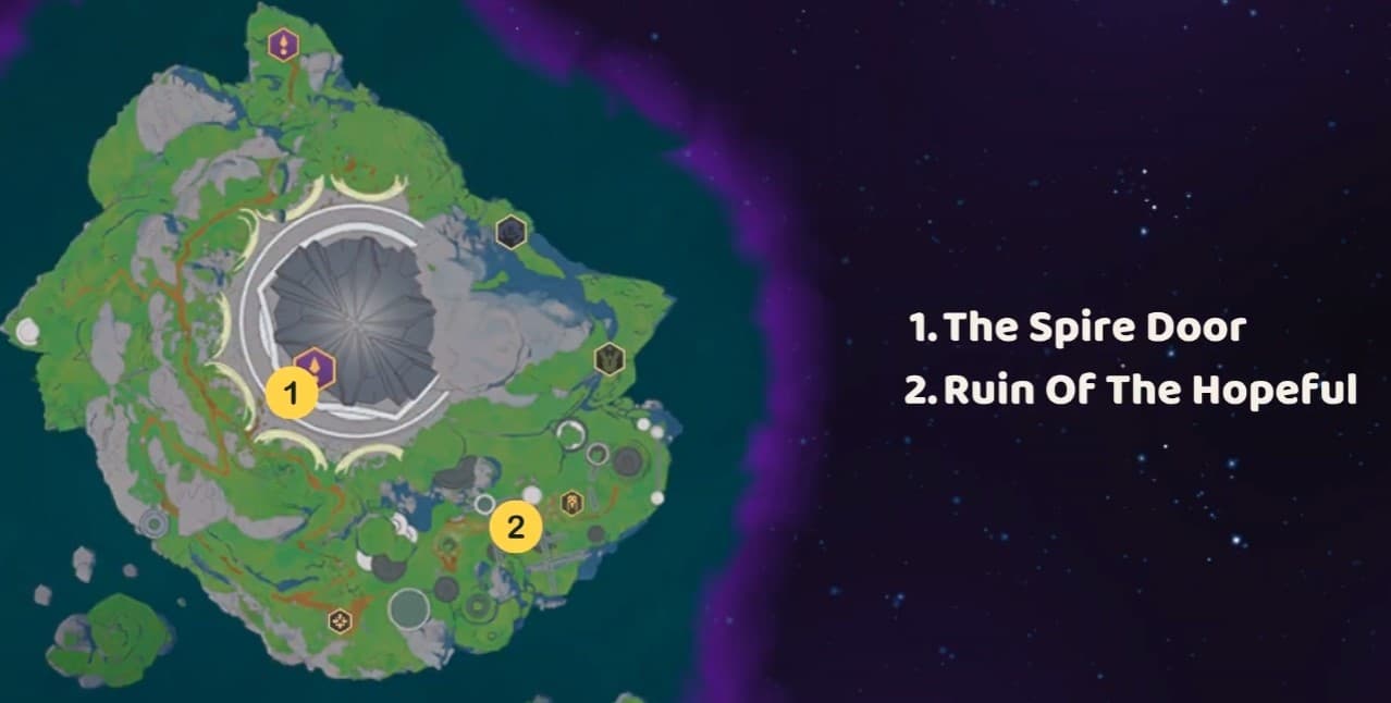 Witchspire world map 2 with labeled locations