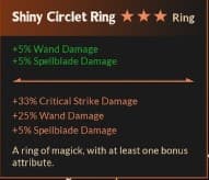 Stats Anneau Circlet Brillant dans Witchspire