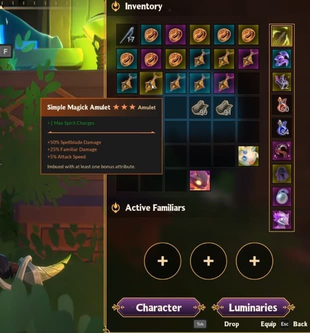 Simple Magick Amulett an der Werkbank in Witchspire