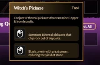 Witch's Pickaxe in-game screenshot